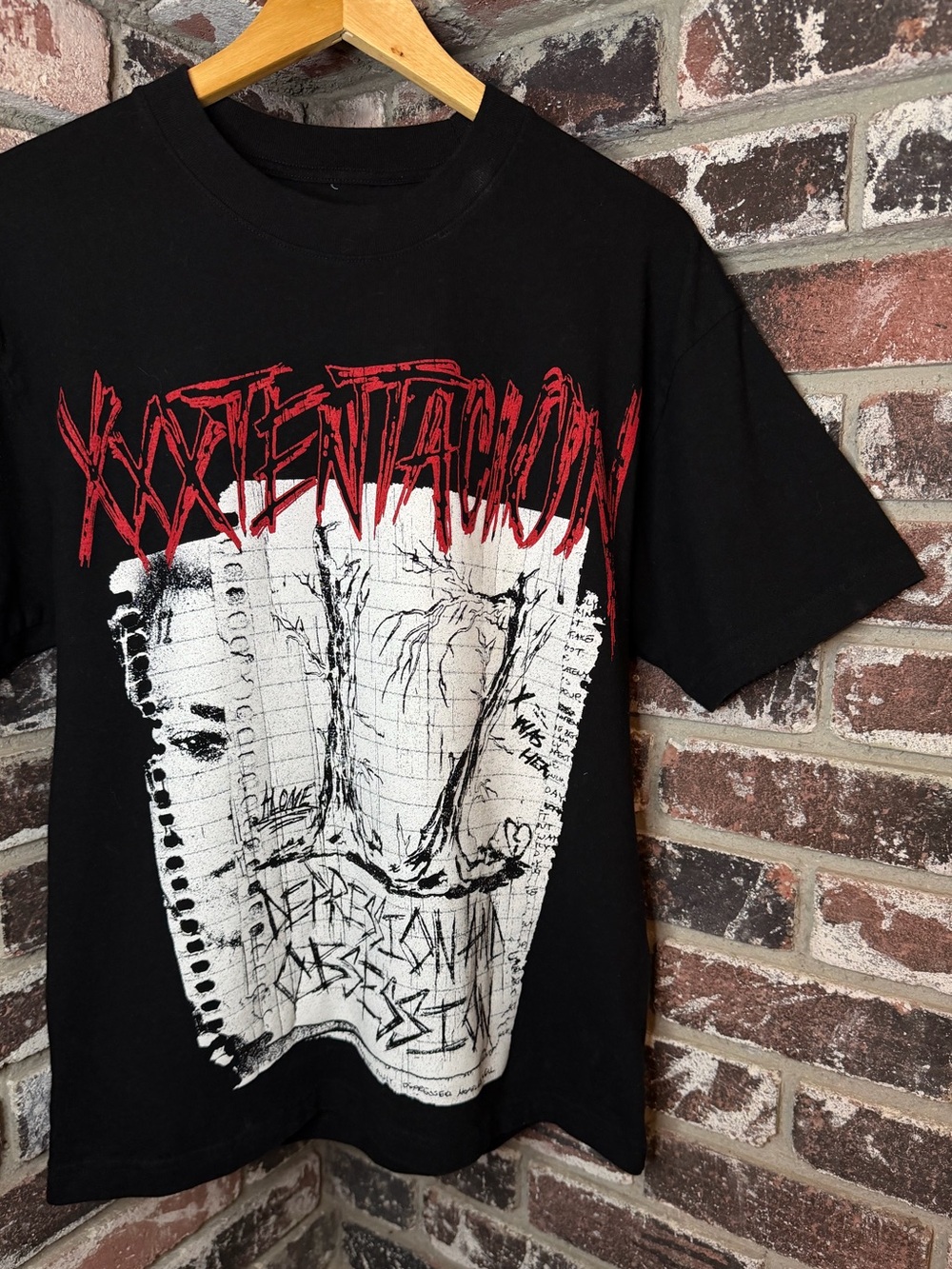 XXXTentacion Depressional Obsession Distressed Notebook Album Graphic T-Shirt